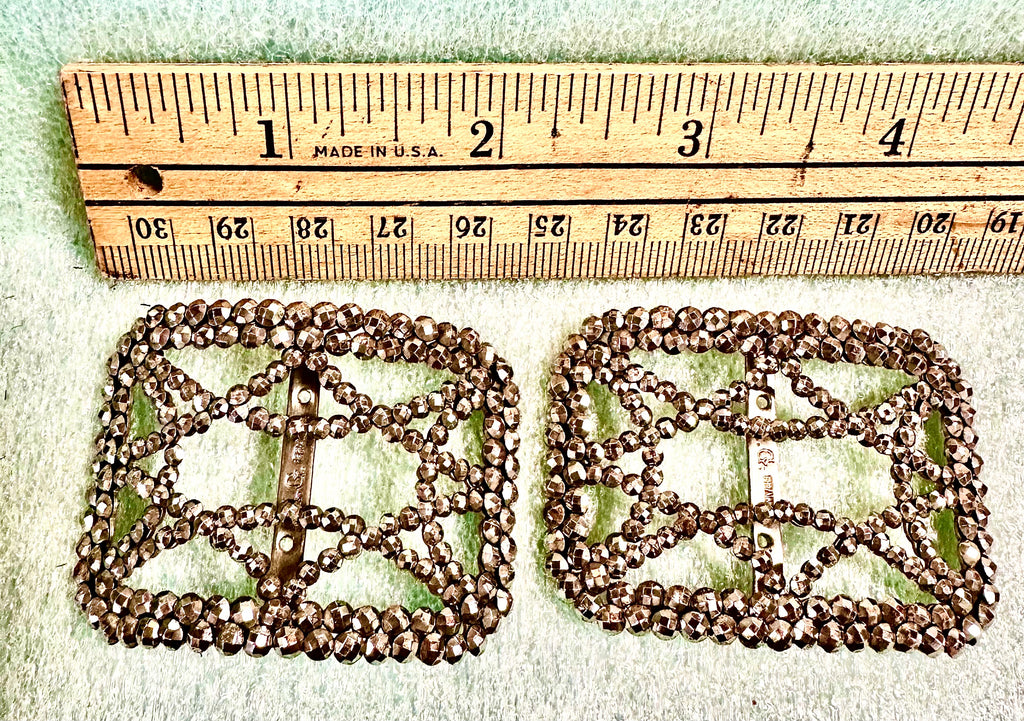 Antique cut steel French pair shoe accessory