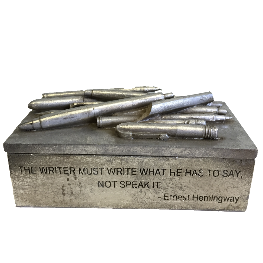 Ernest Hemingway Quote Pencil Box SOLD