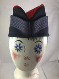Hat, vintage, navy blue and red