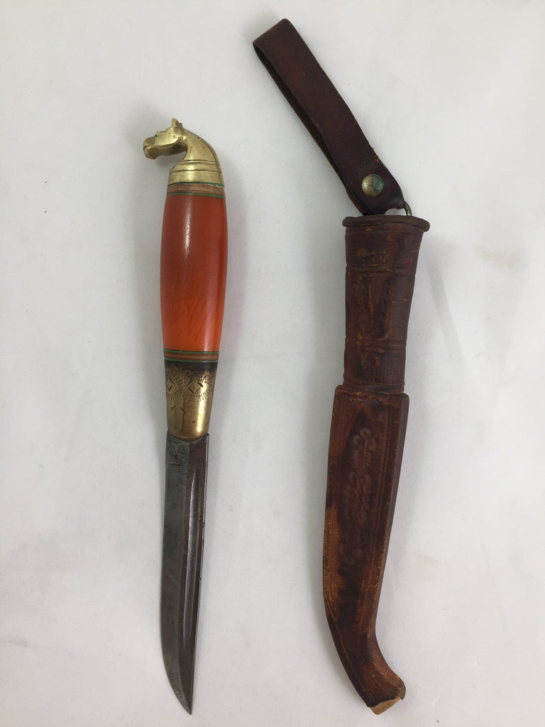 Antique Hunting and Fishing Knife with Original Sheath and Belt