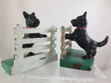 Hubley Cast Iron Scottie’s on Fence Bookends set of 2 SOLD