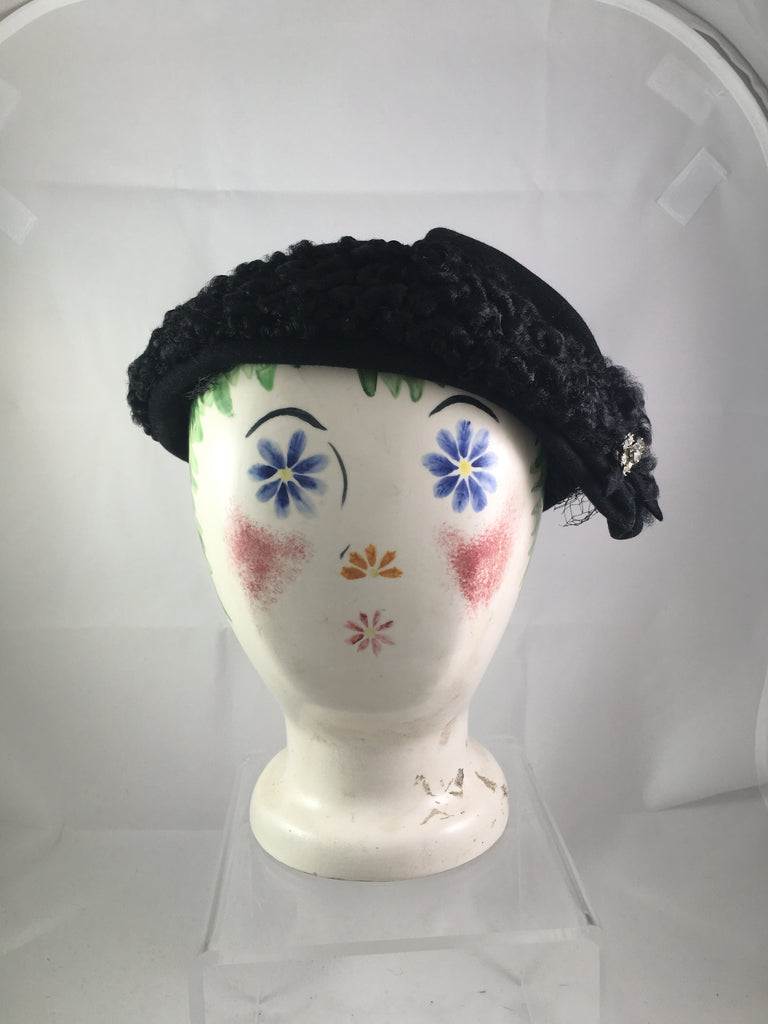 Hat Bessie Levitt Persian Lamb Headpiece  SOLD