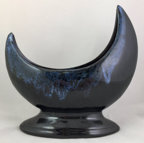 American Art Pottery Blue Drip Crescent Moon Signed Anna Van Briggle